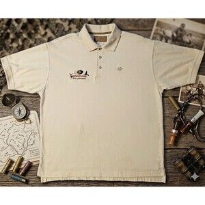 Mossy Oak Apparel Prospector Polo Men’s 2XL Beige Pro Staff Embroidered 2772